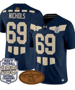 Cam Nichols Jersey #69 Navy Midshipmen 1926 National Championship Vapor Stitched by My Store NCAA Football Jerseys