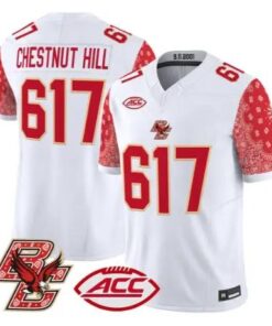 Chestnut Hill Jersey #617 Boston College Eagles Red Bandanna Stitched by My Store NCAA Football Jerseys
