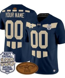Custom Navy Midshipmen Jersey 2026 Honors 1926 National Championship All Stitched by My Store NCAA Football Jerseys
