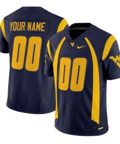 Custom West Virginia Mountaineers Jersey Throwback Vapor Limited Stitched Navy by My Store NCAA Football Jerseys