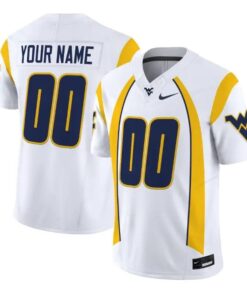 Custom West Virginia Mountaineers Jersey Throwback Vapor Limited Stitched White by My Store NCAA Football Jerseys