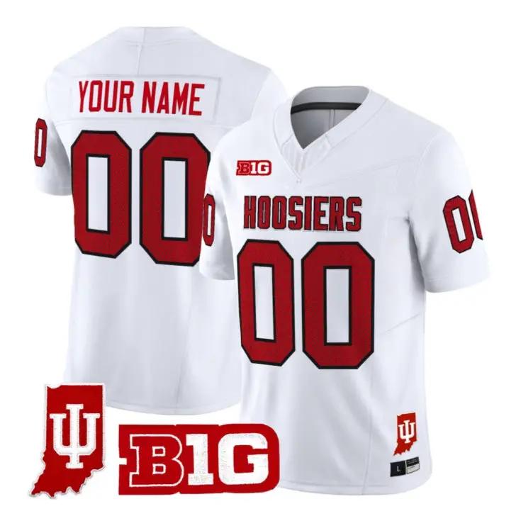Custom_Indiana_Hoosiers_Jersey_90s_Throwback_Indiana_State_Patch_Stitched_White - Daily Sport Fan Custom Indiana Hoosiers Jersey 90s Throwback Indiana State Patch Stitched by My Store NCAA Football Jerseys