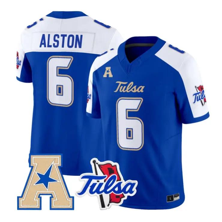 Damari Alston Jersey #6 Tulsa Golden Hurricane 2026 Limited Stitched by My Store NCAA Football Jerseys
