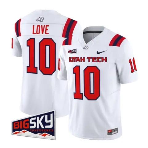 Daylen Love Jersey #10 Utah Tech Trailblazers 2026 All Stitched by My Store NCAA Football Jerseys