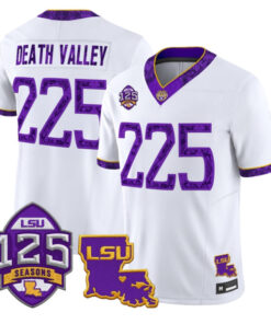 Death Valley Jersey #225 LSU Tigers Silent Season of 1918 Louisiana Patch Stitched by My Store NCAA Football Jerseys