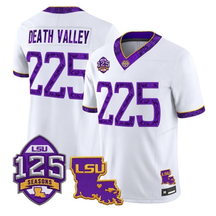 Death Valley Jersey #225 LSU Tigers Silent Season of 1918 Louisiana Patch Stitched 1 Death Valley Jersey #225 LSU Tigers Silent Season of 1918 Louisiana Patch Stitched by My Store NCAA Football Jerseys