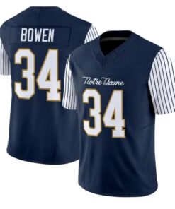 Drayk Bowen Jersey #34 Notre Dame Fighting Irish 2018 Shamrock Series Stitched by My Store NCAA Football Jerseys