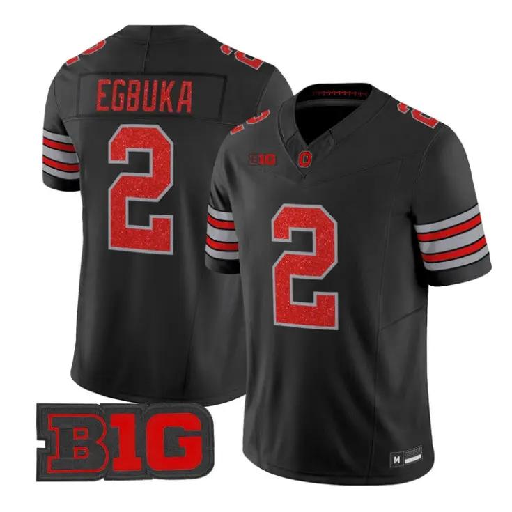Emeka Egbuka Jersey #2 Ohio State Buckeyes Glitter Vapor All Stitched by My Store NCAA Football Jerseys