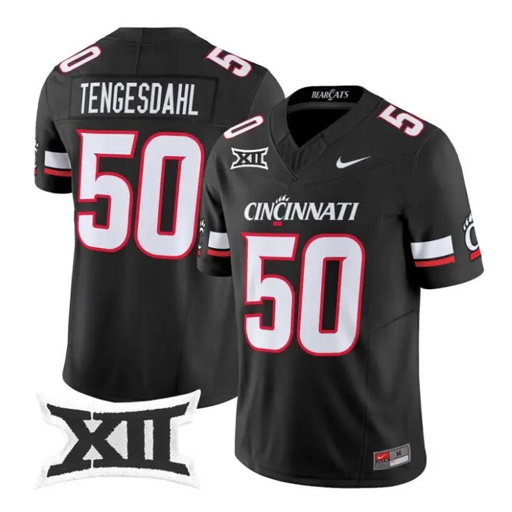 Evan_Tengesdahl_Jersey_50_Cincinnati_Bearcats_2026_Vapor_Limited_Stitched_Black - Daily Sport Fan Evan Tengesdahl Jersey #50 Cincinnati Bearcats 2026 Vapor Limited Stitched by My Store NCAA Football Jerseys