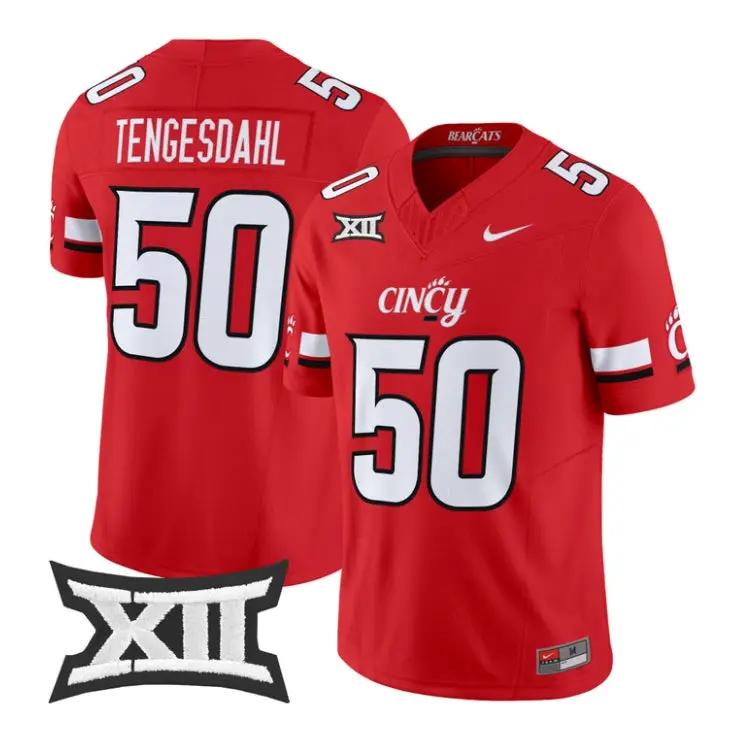 Evan_Tengesdahl_Jersey_50_Cincinnati_Bearcats_2026_Vapor_Limited_Stitched_Red - Daily Sport Fan Evan Tengesdahl Jersey #50 Cincinnati Bearcats 2026 Vapor Limited Stitched by My Store NCAA Football Jerseys