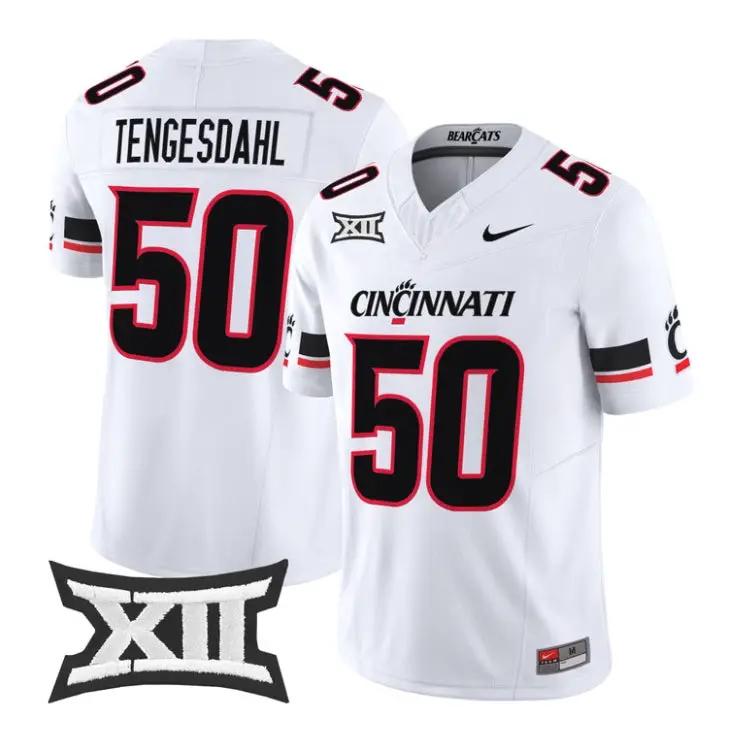 Evan_Tengesdahl_Jersey_50_Cincinnati_Bearcats_2026_Vapor_Limited_Stitched_White - Daily Sport Fan Evan Tengesdahl Jersey #50 Cincinnati Bearcats 2026 Vapor Limited Stitched by My Store NCAA Football Jerseys