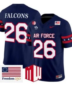 Falcons Jersey #26 Air Force Falcons 2026 Freedom 250 Vapor Stitched by My Store NCAA Football Jerseys