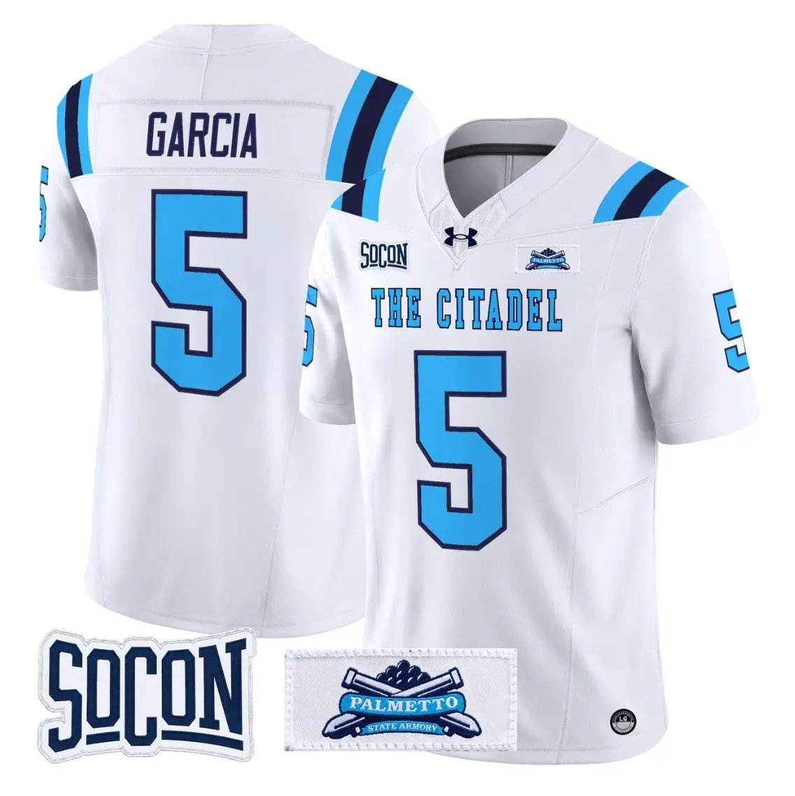 Gavin Garcia Jersey #5 The Citadel Bulldogs 2026 Vapor Limited Stitched 1 Gavin Garcia Jersey #5 The Citadel Bulldogs 2026 Vapor Limited Stitched by My Store NCAA Football Jerseys