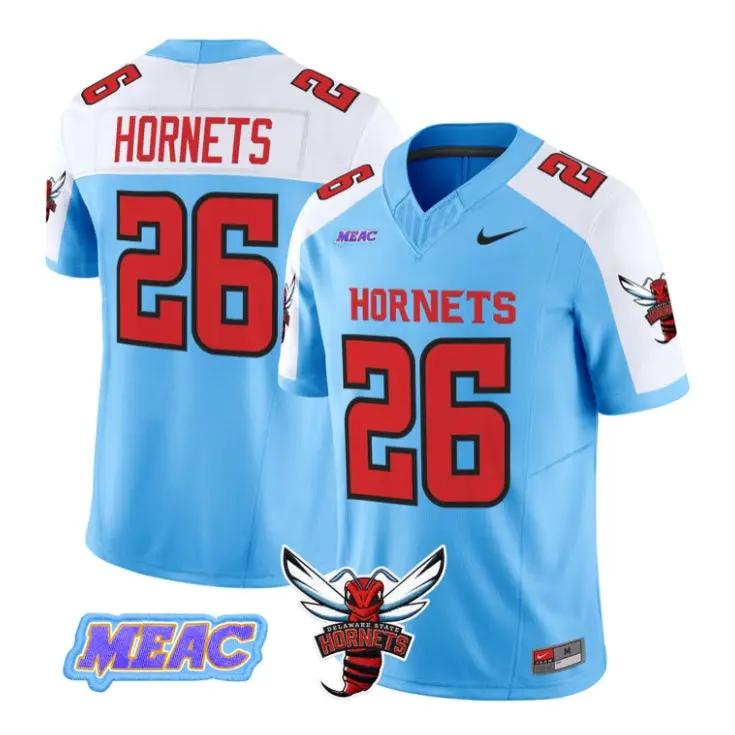 Hornets_Jersey_26_Delaware_State_Hornets_2026_Vapor_Limited_Stitched_Blue_Alter - Daily Sport Fan Hornets Jersey #26 Delaware State Hornets 2026 Vapor Limited Stitched by My Store NCAA Football Jerseys