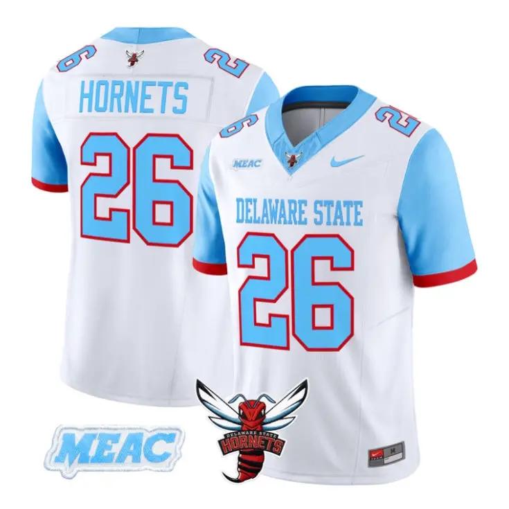 Hornets_Jersey_26_Delaware_State_Hornets_2026_Vapor_Limited_Stitched_White - Daily Sport Fan Hornets Jersey #26 Delaware State Hornets 2026 Vapor Limited Stitched by My Store NCAA Football Jerseys