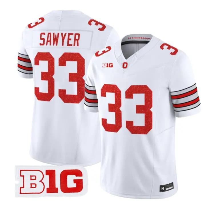 Jack Sawyer Jersey #33 Ohio State Buckeyes Glitter Vapor All Stitched by My Store NCAA Football Jerseys