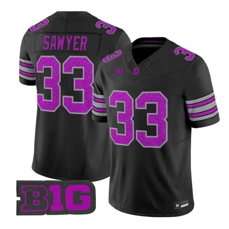 Jack Sawyer Jersey #33 Ohio State Buckeyes Glitter Vapor All Stitched by My Store NCAA Football Jerseys