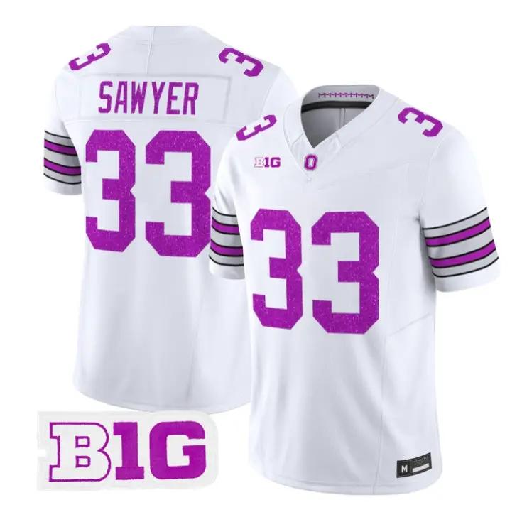 Jack Sawyer Jersey #33 Ohio State Buckeyes Glitter Vapor All Stitched by My Store NCAA Football Jerseys