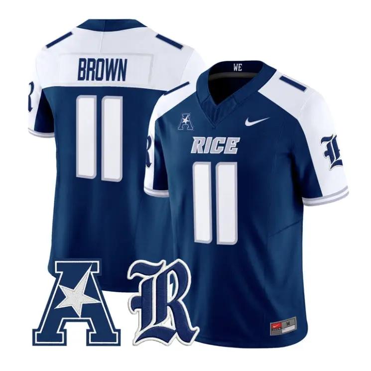 Jacurri Brown Jersey #11 Rice Owls 2026 Vapor Limited All Stitched by My Store NCAA Football Jerseys