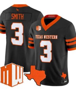 Jaden Smith Jersey #3 UTEP Miners 2026 Going Dark in the Sun City Vapor Stitched by My Store NCAA Football Jerseys