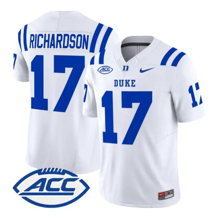 Jared_Richardson_Jersey_17_Duke_Blue_Devils_2026_Vapor_All_Stitched_White - Daily Sport Fan Jared Richardson Jersey #17 Duke Blue Devils 2026 Vapor All Stitched by My Store NCAA Football Jerseys