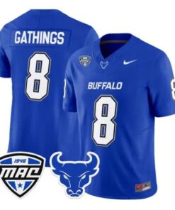 Jasaiah Gathings Jersey #8 Buffalo Bulls 2026 All Stitched by My Store NCAA Football Jerseys
