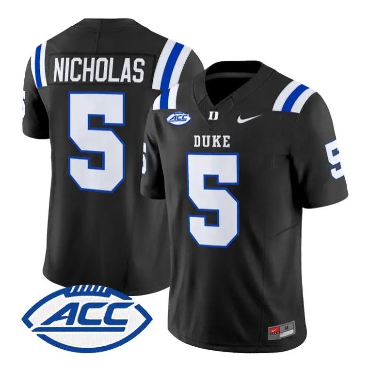 Javen_Nicholas_Jersey_5_Duke_Blue_Devils_2026_Limited_All_Stitched_Black - Daily Sport Fan Javen Nicholas Jersey #5 Duke Blue Devils 2026 Limited All Stitched by My Store NCAA Football Jerseys