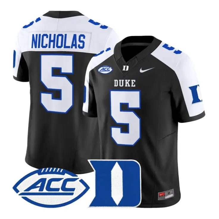 Javen_Nicholas_Jersey_5_Duke_Blue_Devils_2026_Limited_All_Stitched_Black_Alter - Daily Sport Fan Javen Nicholas Jersey #5 Duke Blue Devils 2026 Limited All Stitched by My Store NCAA Football Jerseys