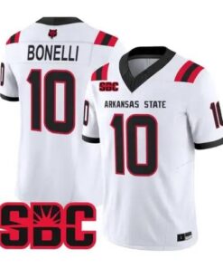 Jaylen Bonelli Jersey #10 Arkansas State Red Wolves 2026 Stitched by My Store NCAA Football Jerseys