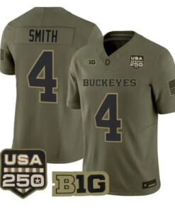 Jeremiah Smith Jersey #4 Ohio State Buckeyes 2026 Vapor Limited Stitched Olive by My Store NCAA Football Jerseys