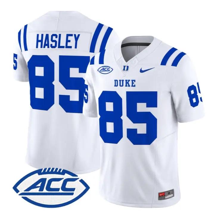 Jeremiah_Hasley_Jersey_85_Duke_Blue_Devils_2026_Vapor_All_Stitched_White - Daily Sport Fan Jeremiah Hasley Jersey #85 Duke Blue Devils 2026 Vapor All Stitched by My Store NCAA Football Jerseys