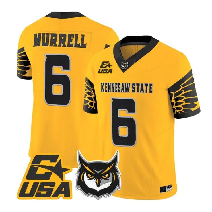 LaTrelle Murrell Jersey #6 Kennesaw State Owls 2026 Limited Stitched by My Store NCAA Football Jerseys
