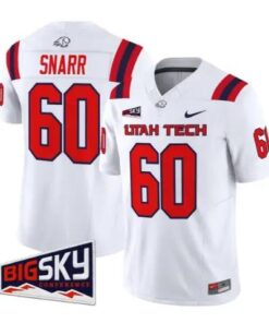 Matthew Snarr Jersey #60 Utah Tech Trailblazers 2026 All Stitched by My Store NCAA Football Jerseys