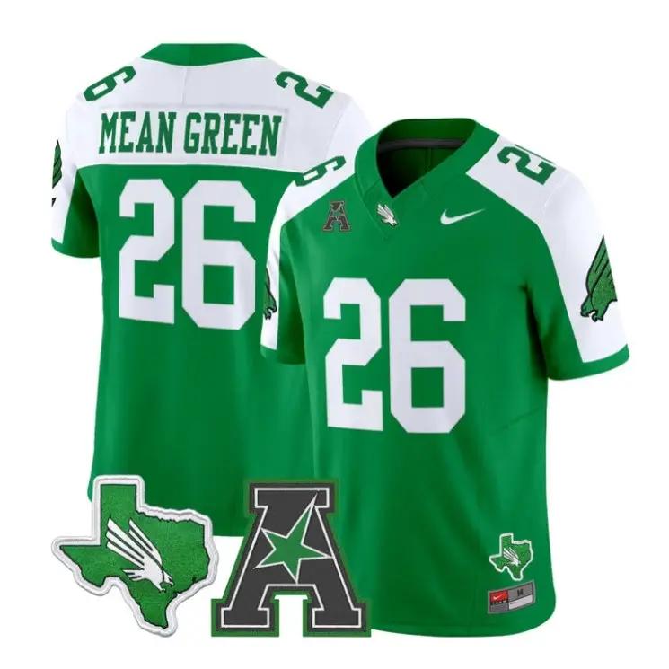 Mean_Green_Jersey_26_North_Texas_Mean_Green_2026_Vapor_All_Stitched_Green_Alter - Daily Sport Fan Mean Green Jersey #26 North Texas Mean Green 2026 Vapor All Stitched by My Store NCAA Football Jerseys