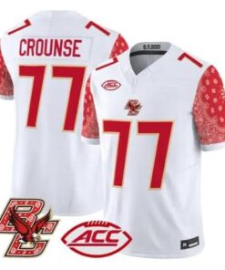 Michael Crounse Jersey #77 Boston College Eagles Red Bandanna Stitched by My Store NCAA Football Jerseys