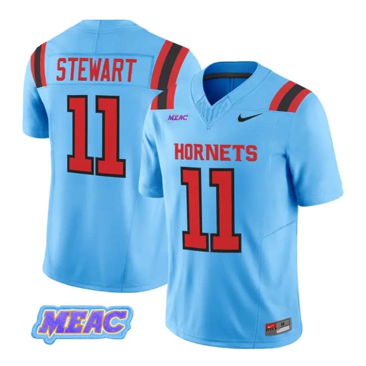 Nathan_Stewart_Jersey_11_Delaware_State_Hornets_2026_Vapor_Stitched_Blue - Daily Sport Fan Nathan Stewart Jersey #11 Delaware State Hornets 2026 Vapor Stitched by My Store NCAA Football Jerseys