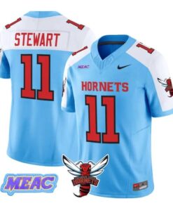 Nathan_Stewart_Jersey_11_Delaware_State_Hornets_2026_Vapor_Stitched_Blue_Alter - Daily Sport Fan Nathan Stewart Jersey #11 Delaware State Hornets 2026 Vapor Stitched by My Store NCAA Football Jerseys