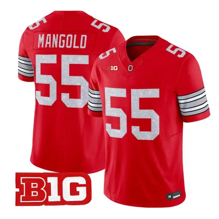 Nick Mangold Jersey #55 Ohio State Buckeyes Glitter Vapor All Stitched by My Store NCAA Football Jerseys