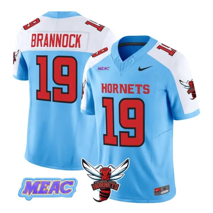 Noah_Brannock_Jersey_19_Delaware_State_Hornets_2026_Vapor_Stitched_Blue_Alter - Daily Sport Fan Noah Brannock Jersey #19 Delaware State Hornets 2026 Vapor Stitched by My Store NCAA Football Jerseys