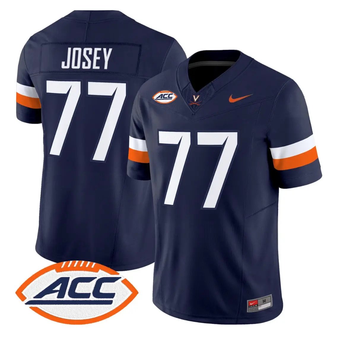 Noah Josey Jersey #77 Virginia Cavaliers 2026 Vapor Limited Stitched by My Store NCAA Football Jerseys