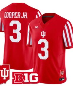 Omar Cooper Jr Jersey #3 Indiana Hoosiers 2026 Indiana State Patch Vapor Stitched by My Store NCAA Football Jerseys