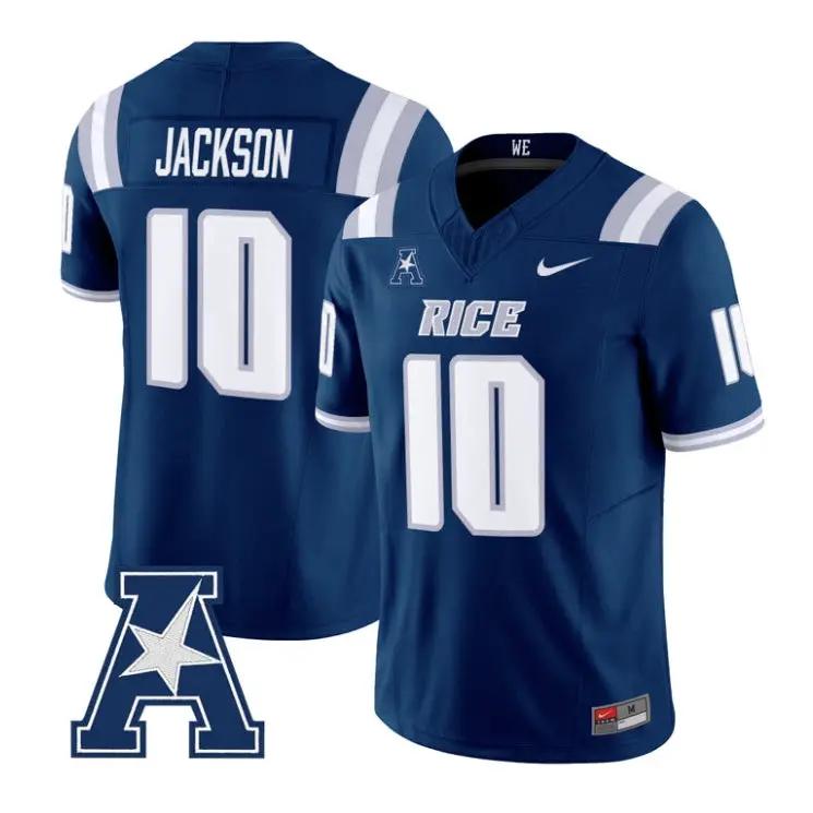 Quinton Jackson Jersey #10 Rice Owls 2026 Vapor Limited All Stitched by My Store NCAA Football Jerseys