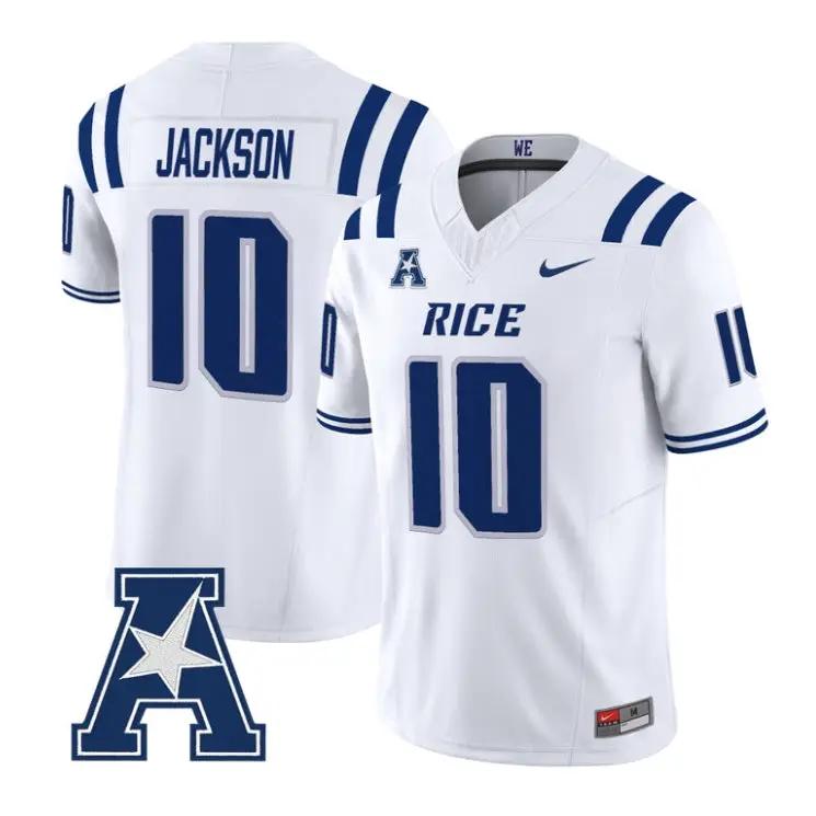Quinton Jackson Jersey #10 Rice Owls 2026 Vapor Limited All Stitched by My Store NCAA Football Jerseys