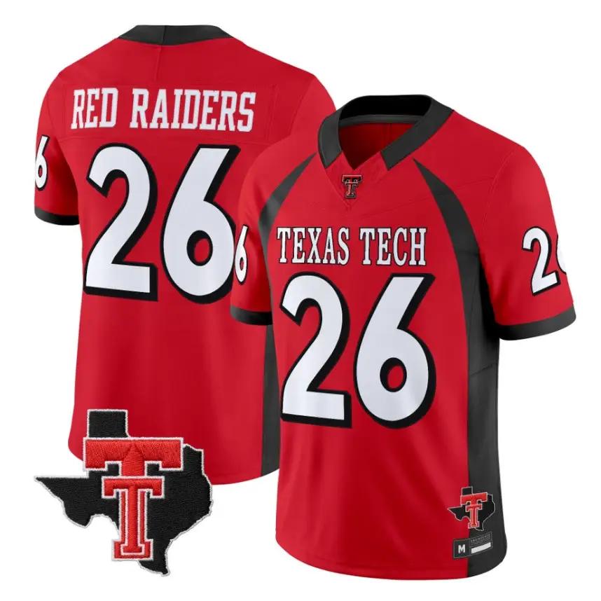 Red Raiders Jersey #26 Texas Tech Red Raiders 2026 Throwback All Stitched by My Store NCAA Football Jerseys