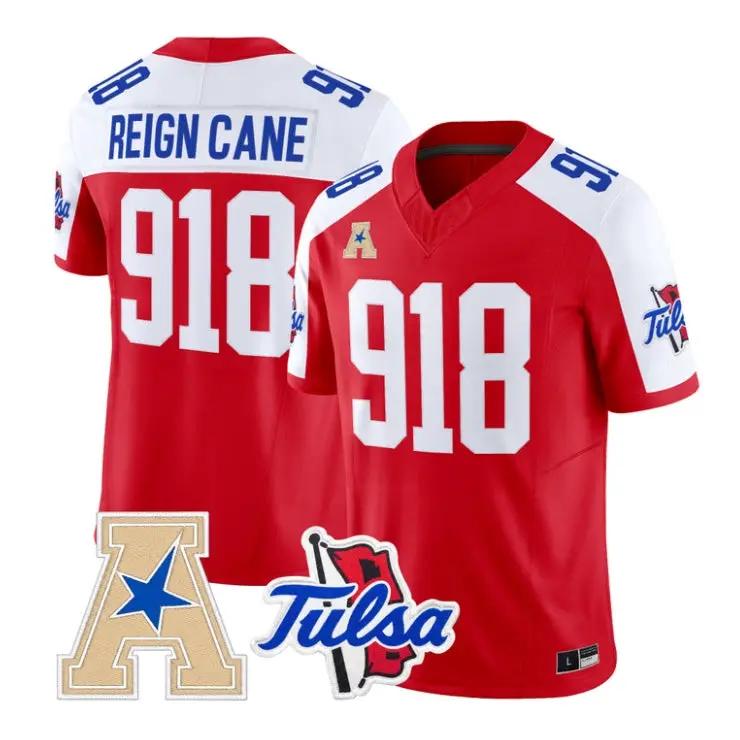 Reign_Cane_Jersey_918_Tulsa_Golden_Hurricane_2026_Limited_Stitched_Red_Alter - Daily Sport Fan Reign Cane Jersey #918 Tulsa Golden Hurricane 2026 Limited Stitched by My Store NCAA Football Jerseys