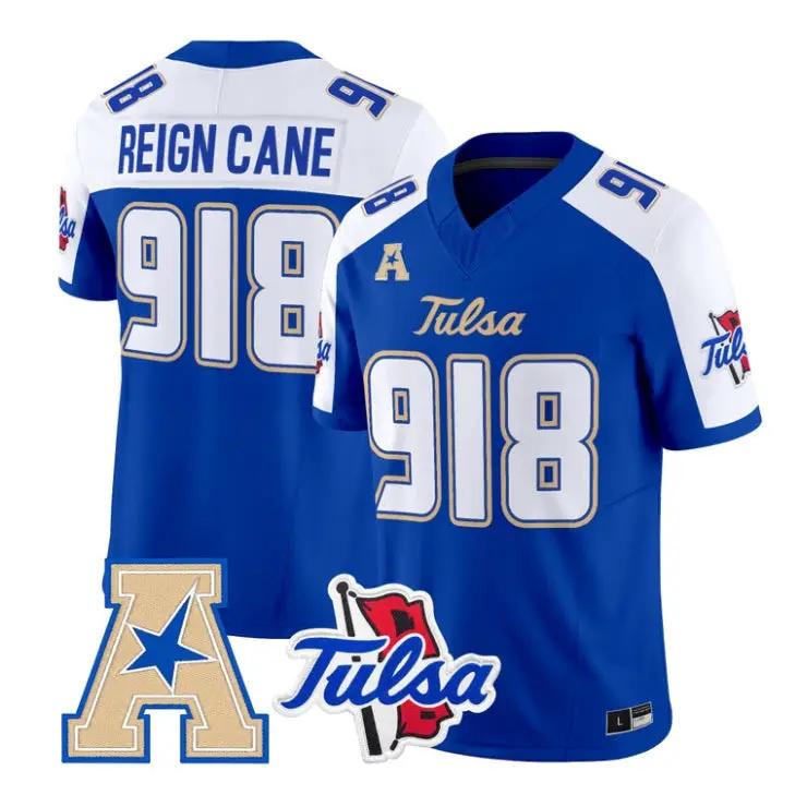 Reign_Cane_Jersey_918_Tulsa_Golden_Hurricane_2026_Limited_Stitched_Royal_Alter - Daily Sport Fan Reign Cane Jersey #918 Tulsa Golden Hurricane 2026 Limited Stitched by My Store NCAA Football Jerseys