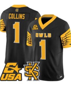 Rickie Collins Jersey #1 Kennesaw State Owls 2026 Limited Stitched by My Store NCAA Football Jerseys