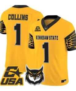 Rickie Collins Jersey #1 Kennesaw State Owls 2026 Limited Stitched by My Store NCAA Football Jerseys