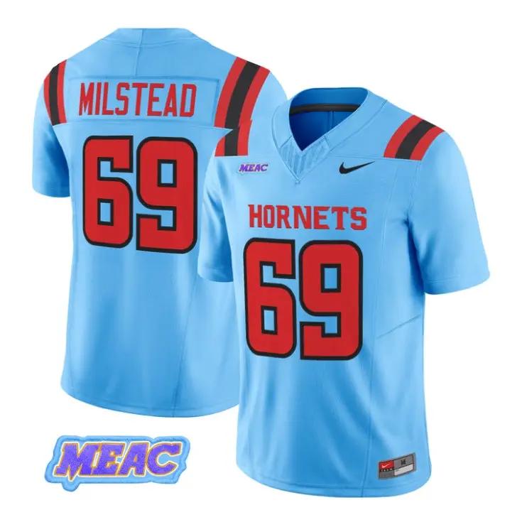 Rod_Milstead_Jersey_69_Delaware_State_Hornets_2026_Limited_Stitched_Blue - Daily Sport Fan Rod Milstead Jersey #69 Delaware State Hornets 2026 Limited Stitched by My Store NCAA Football Jerseys