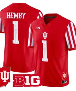 Roman Hemby Jersey #1 Indiana Hoosiers 2026 Indiana State Patch Vapor Stitched by My Store NCAA Football Jerseys